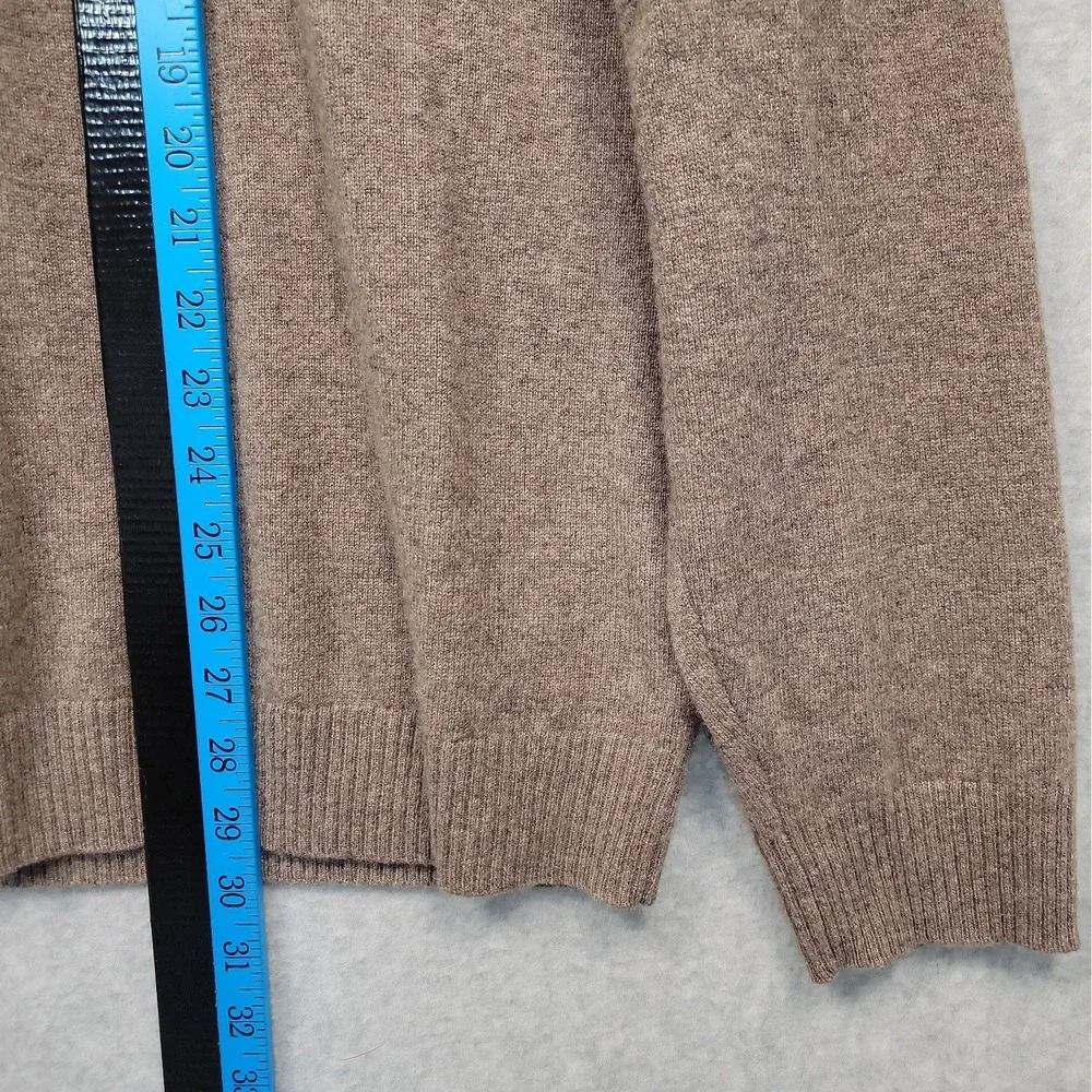 Johnnie-O Top Shelf Sweater Men XL Brown 1/4 Zip Pullover Ribbed Collar Cashmere